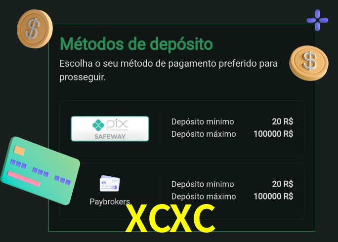 O cassino XCXC oferece uma grande variedade de métodos de pagamento